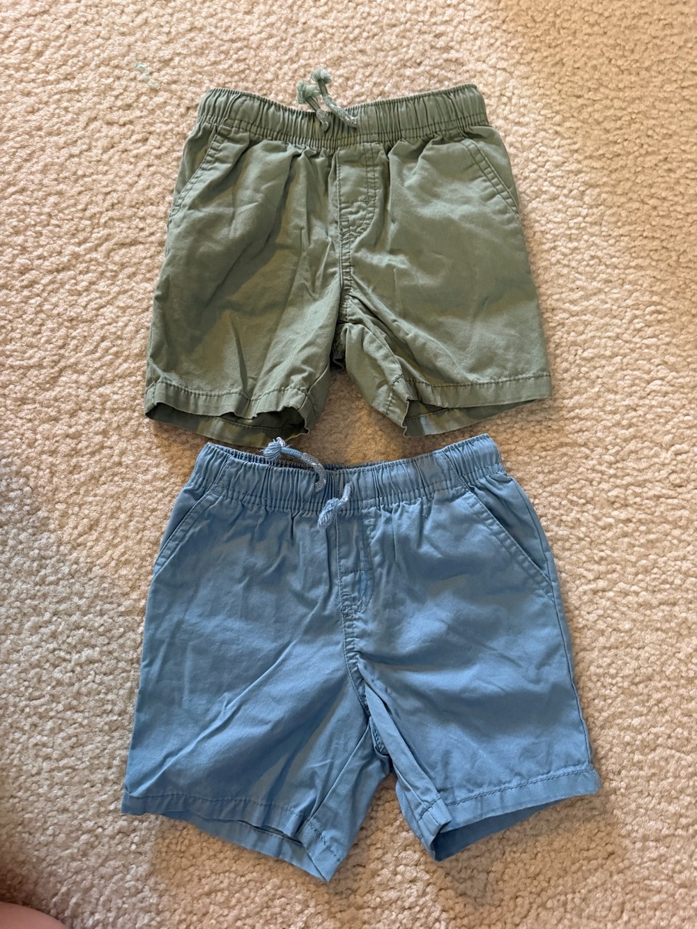 Cat & Jack Drawstring Cotton Shorts in Green and Blue